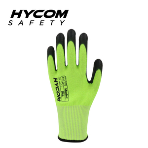HYCOM Breath-cut 13G ANSI 4 Cut Resistant Glove with Palm Polyurethane Coating Breathable Hand Feeling PPE Work Gloves