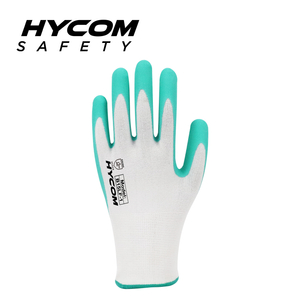 HYCOM 15G Bamboo Fiber Glove with Palm Foam Latex Coating Super Comfortable Safety Gloves