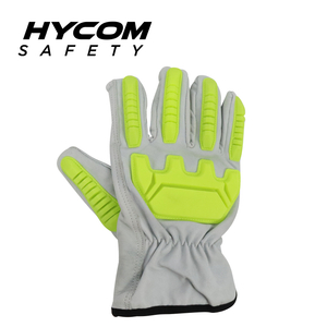 HYCOM ANSI 5 Goat Leather Anti-Collision TPR Gloves Cut Resistant Work Impact Gloves
