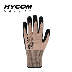 HYCOM 13G Cut Level 4 No Steel No Glass Cut Resistant Glove Coated with Foam Nitrile Thumb Crotch Reinfored Working Gloves