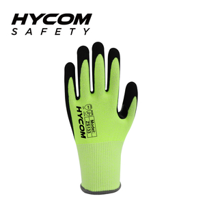 HYCOM 13G ANSI 4 No Steel No Glass Cut Resistant Glove with Foam Nitrile Coating Thumb Crotch Reinfored Working Gloves