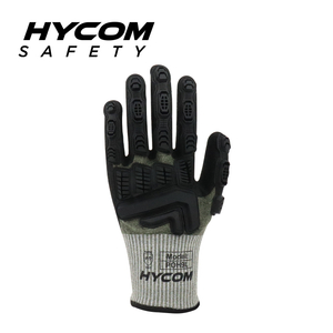 HYCOM Breath-cut 13G ANSI 9 Cut Resistant Glove with Sandy nitrile and TPR Coating Breathable Hand Feeling HPPE Work Gloves