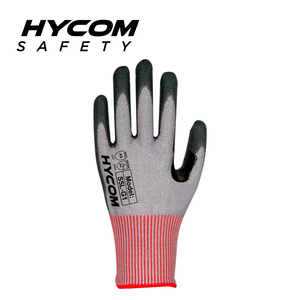 HYCOM 13G Cut Level 5 ANSI 5 Thumb Crotch Reinforced Cut Resistant Glove Coated with PU Work Gloves