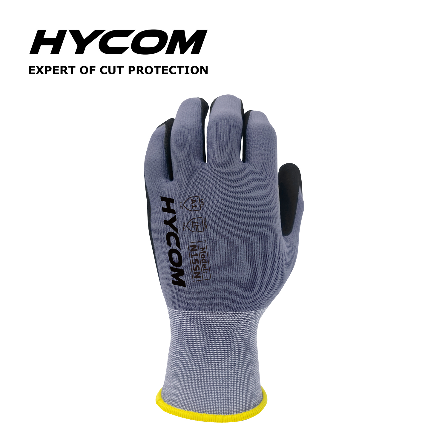 Source HYCOM P13P Black Breathable Work Glove EN388 4131 Ultra Thin Safety  Coated PU Working Hand Gloves for Light Duty Work on m.