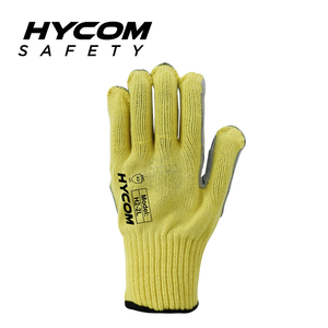 HYCOM 7G ANSI 2 Cut level 3 Aramid Cut Resistant Gloves with 100% cowhide leather palm